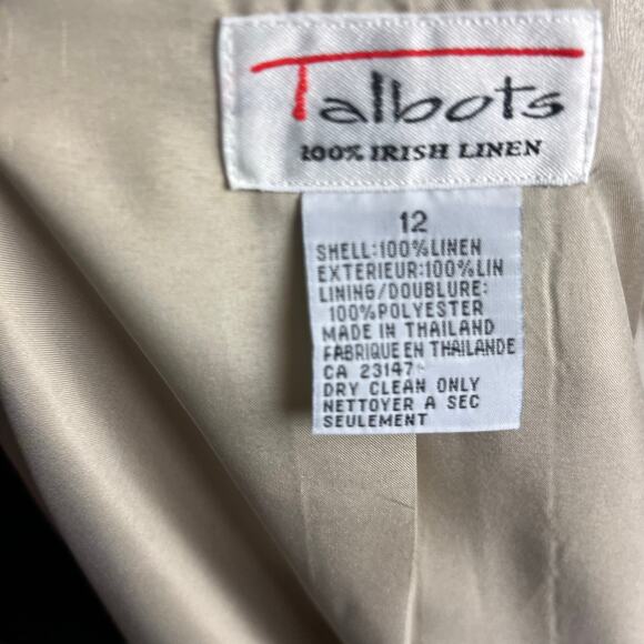 Talbots Irish Linen Blazer 12 Career Business Office Academia Quiet Luxury Date - Picture 7 of 7